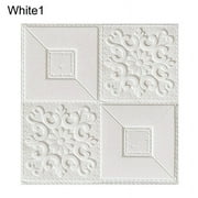 Haimni 30Pcs 3D Foam Tile Brick Wall Sticker Self-Stick Waterproof Ceiling Panel